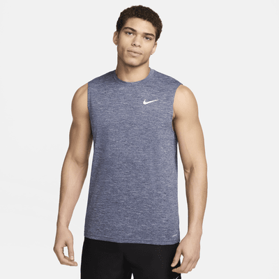 Camiseta Hydroguard de natación sin mangas de tela jaspeada para hombre Nike