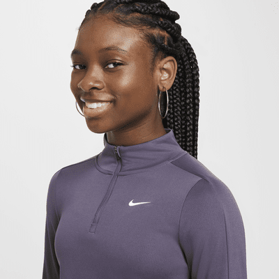 Haut à manches longues et demi-zip Nike Dri-FIT pour ado (fille)