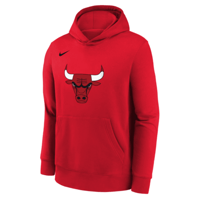 Sudadera con gorro sin cierre Nike de la NBA para niños talla grande Chicago Bulls Club