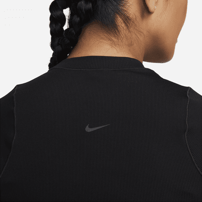 Crop top à manches courtes Nike Zenvy Rib Dri-FIT pour femme