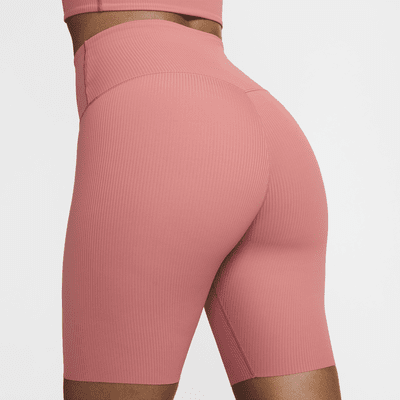 Nike Zenvy Rib Women's Gentle-Support High-Waisted 8" Biker Shorts