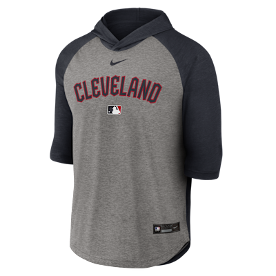 Cleveland Guardians Authentic Collection Flux Men's Nike Dri-FIT MLB 3/4-Sleeve Hooded T-Shirt