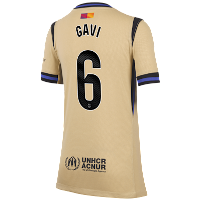Gavi Barcelona 2025/26 Stadium Away Big Kids' Nike Dri-FIT Soccer Jersey