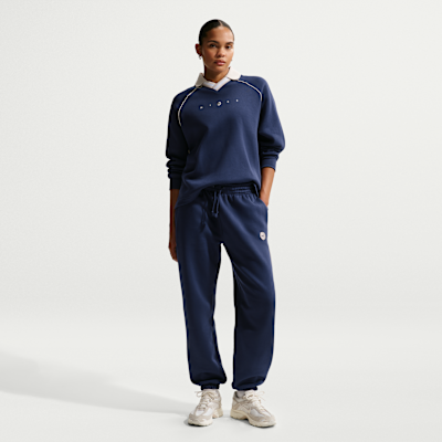Pants con gráfico de tiro alto oversized para mujer Nike Sportswear Phoenix Fleece