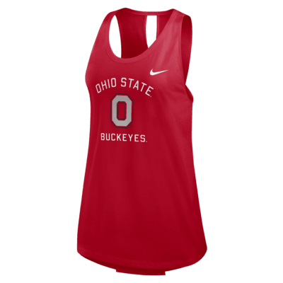 Camiseta de tirantes universitaria Nike para mujer Ohio State Buckeyes Primetime