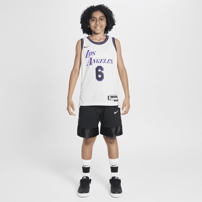 Lebron James Los Angeles Lakers City Edition Nike Swingman NBA-jersey met Dri-FIT voor kids