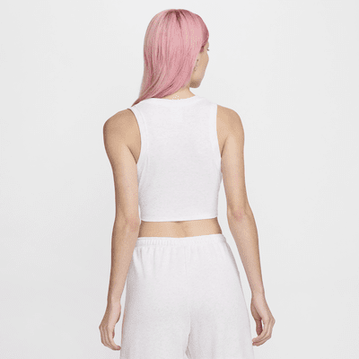 Nike Sportswear Chill Knit aansluitende, korte tanktop met mini-rib voor dames