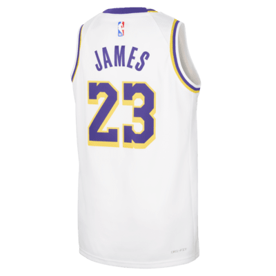 Φανέλα Nike Dri-FIT NBA Swingman LeBron James Λος Άντζελες Λέικερς Icon Edition 2022/23 για μεγάλα παιδιά