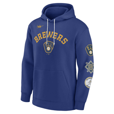 Nike Heritage (MLB Milwaukee Brewers) Men's Pullover Hoodie.