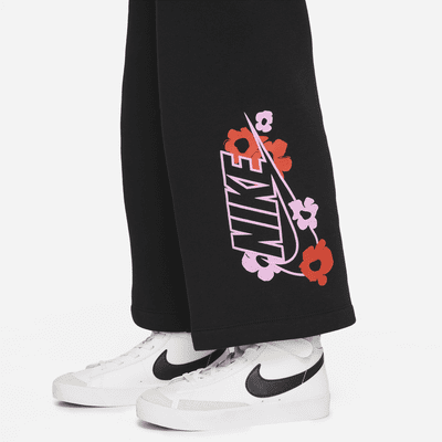 Παντελόνι με φαρδιά μπατζάκια Nike Floral Fleece για μικρά παιδιά