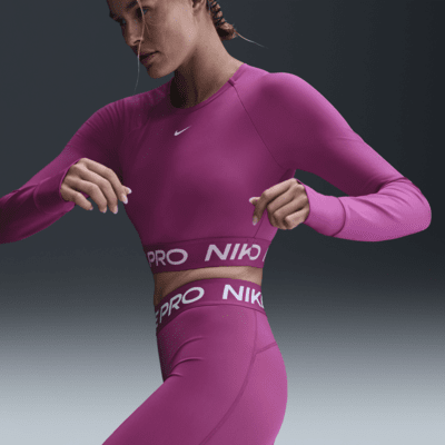 Nike Pro Women's Dri-FIT Cropped Long-Sleeve Top