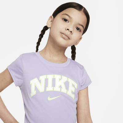 Set skort para niñas talla pequeña Nike Dri-FIT Prep in Your Step