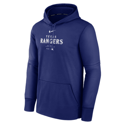 Texas Rangers Authentic Collection Practice Men's Nike Therma MLB Pullover Hoodie