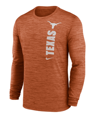 Мужская футболка Texas Longhorns Sideline Velocity Nike Dri-FIT College Long-Sleeve