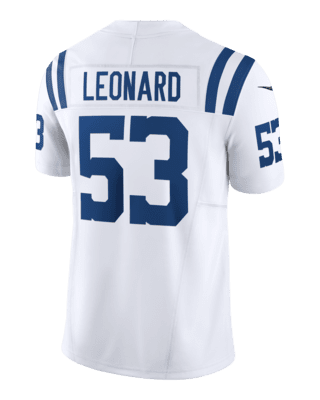 2020-22 INDIANAPOLIS COLTS LEONARD #53 NIKE GAME JERSEY (AWAY) S - W/T -  Classic American Sports