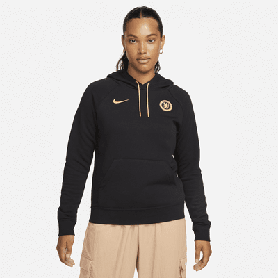 Sudadera con gorro sin cierre Nike de tejido Fleece para mujer Chelsea FC Essential