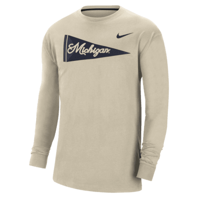 Playera de cuello redondo universitaria Nike para hombre Michigan