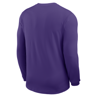 Playera de manga larga universitaria Nike Dri-FIT para hombre LSU Sideline Coach
