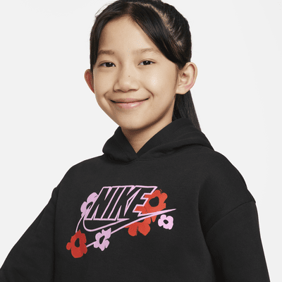 Sudadera con gorro y gráficos para niños pequeños Nike Floral Fleece