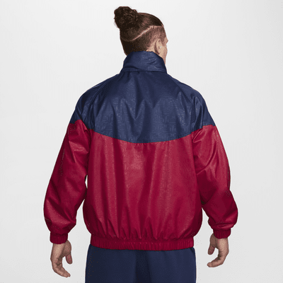 Chamarra tipo anorak de fútbol Nike para hombre FC Barcelona Windrunner local