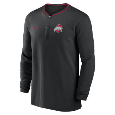 Ohio State Buckeyes Sideline Coach Men's Nike Dri-FIT College 1/2-Zip Long-Sleeve Top