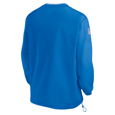 Playera rompevientos de manga larga Nike de la NFL para hombre Detroit Lions Sideline