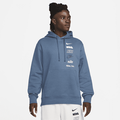 Nike club grey shop swoosh logo hoodie