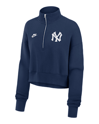 Женские  New York Yankees Cooperstown Phoenix Nike MLB Cropped 1/2-Zip Crew