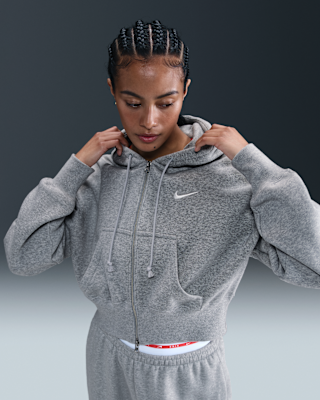 Женское худи Nike Sportswear Phoenix Fleece Loose Full-Zip Cropped Hoodie