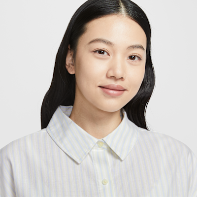 Nike Sportswear Chill Poplin Women's Oversized Woven Long-Sleeve Striped Top
