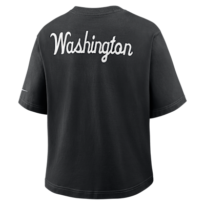 Playera Nike de la NFL para mujer Washington Commanders Rewind Pocket Boxy