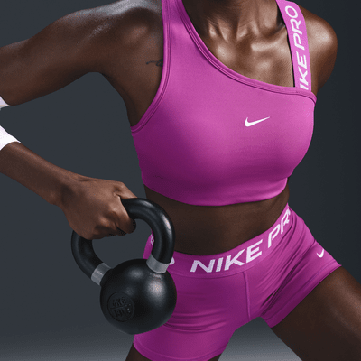 Nike Pro Swoosh Asymmetrical padded sport-bh met medium ondersteuning