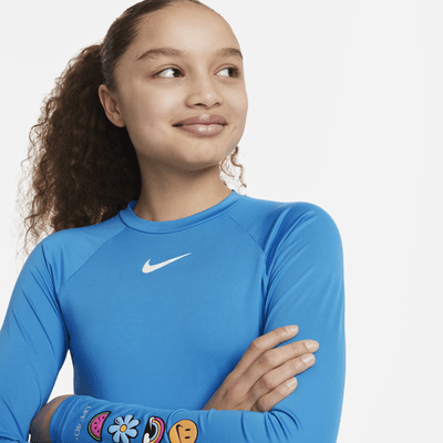 Nike Swim Charms Big Kids' (Girls') Long-Sleeve Hydroguard. Nike.com