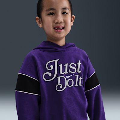 Conjunto de sudadera con gorro sin cierre y leggings para niños talla pequeña Nike Varsity Prep