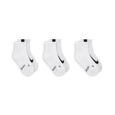 Nike Dri-FIT Multiplier Little Kids' Quarter-Length Socks (3 Pairs)