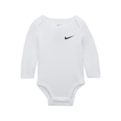 Bodys de manga larga paquete de 3 para bebé (0 a 9 meses) Nike Essentials