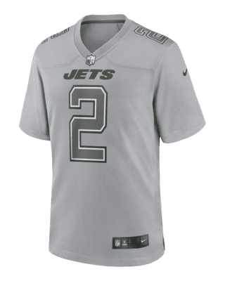 Nike Men's New York Jets Zach Wilson #2 Atmosphere Game Jersey - Gray - L (Large)