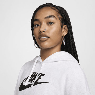 Sudadera con gorro y gráfico cropped oversized para mujer Nike Sportswear Club Fleece