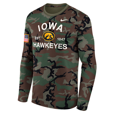 Iowa 2025 Military Appreciation Legend Men's Nike Dri-FIT College Long-Sleeve T-Shirt