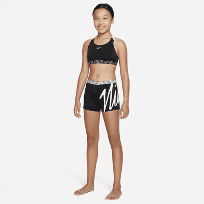 Nike Script Logo Big Kids' (Girls') Crossback Sport Bikini & Short Set ...