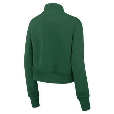 Sudadera de cuello redondo Nike de la NFL cropped con cierre de 1/4 para mujer New York Jets Phoenix