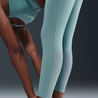 Nike Pro Women's Mid-Rise 7/8 Mesh-Panel Graphic Leggings