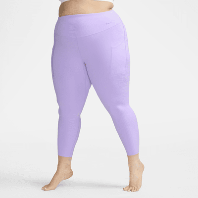 Leggings 7/8 de tiro alto y sujeción media con bolsillos para mujer (talla grande) Nike Universa