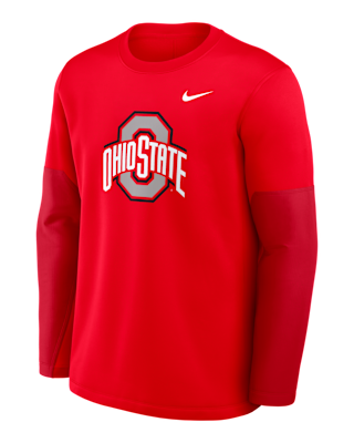 Мужская футболка Ohio State Sideline Coach Nike Therma-FIT College Long-Sleeve