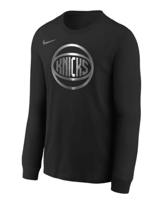 Подростковая футболка New York Knicks Courtside Big Kids' Nike NBA Boxy Long-Sleeve