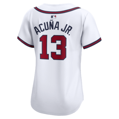 Jersey Nike Dri-FIT ADV de la MLB Limited para mujer Ronald Acuña Jr. Atlanta Braves