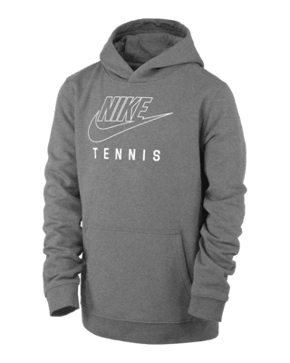 Подростковое худи Nike Swoosh Club Fleece Big Kids' Tennis Pullover Hoodie для тенниса