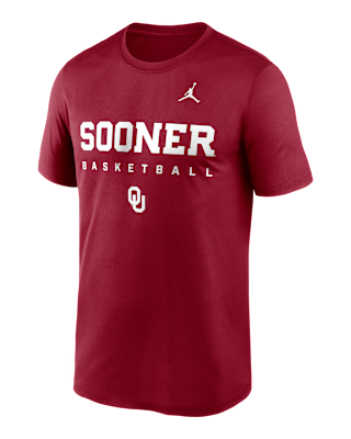 Мужская футболка Oklahoma Courtside Basketball Legend Jordan Brand Dri-FIT College для баскетбола