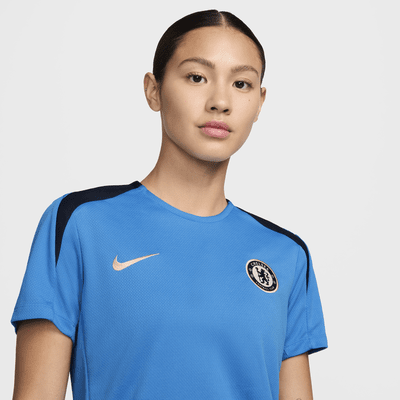 Chelsea FC Strike Camiseta de fútbol de manga corta y tejido Knit Nike Dri-FIT - Mujer