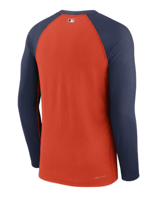 MLB Houston Astros NIKE Dri-Fit Anti-Odor Blue Long Sleeve Tee T-Shirt Men  Large